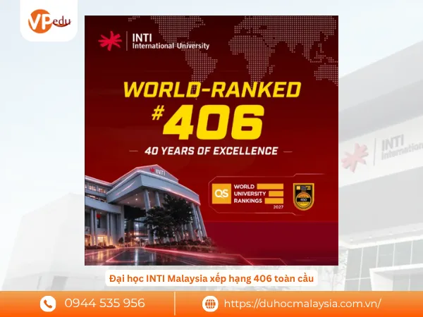 Đại học INTI Malaysia xếp hạng 406 toàn cầu